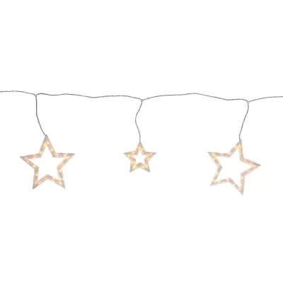 Northlight 6ct Clear Star Shaped - 9 Ft White Wire Outdoor Icicle Lights