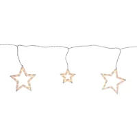 Northlight 6ct Clear Star Shaped - 9 Ft White Wire Outdoor Icicle Lights