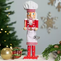 Northlight Baker With Rolling Pin Figure - 15in - White And Red Wood Christmas Nutcracker