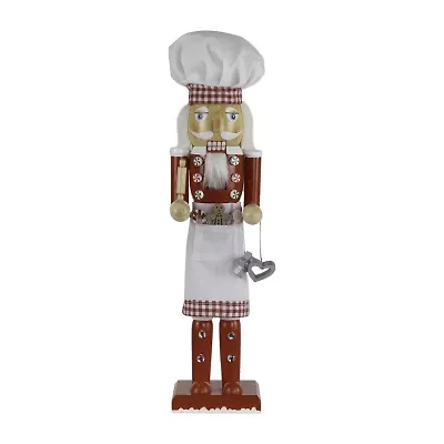 Northlight Baker With Rolling Pin Figure - 15in - White And Red Wood Christmas Nutcracker