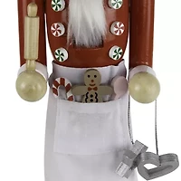 Northlight Baker With Rolling Pin Figure - 15in - White And Red Wood Christmas Nutcracker
