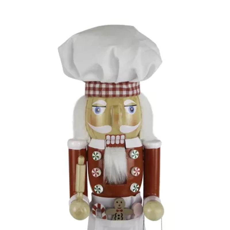 Northlight Baker With Rolling Pin Figure - 15in - White And Red Wood Christmas Nutcracker