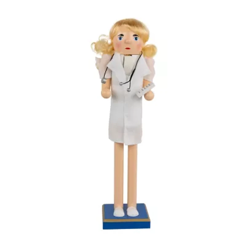 Northlight Nurse With Stethoscope Wooden - 15in Wood Christmas Nutcracker