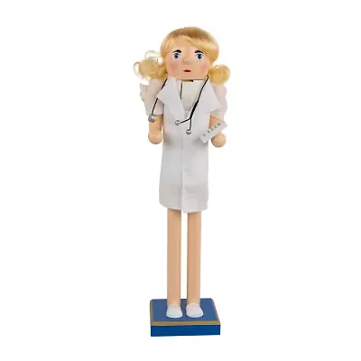 Northlight Nurse With Stethoscope Wooden - 15in Wood Christmas Nutcracker