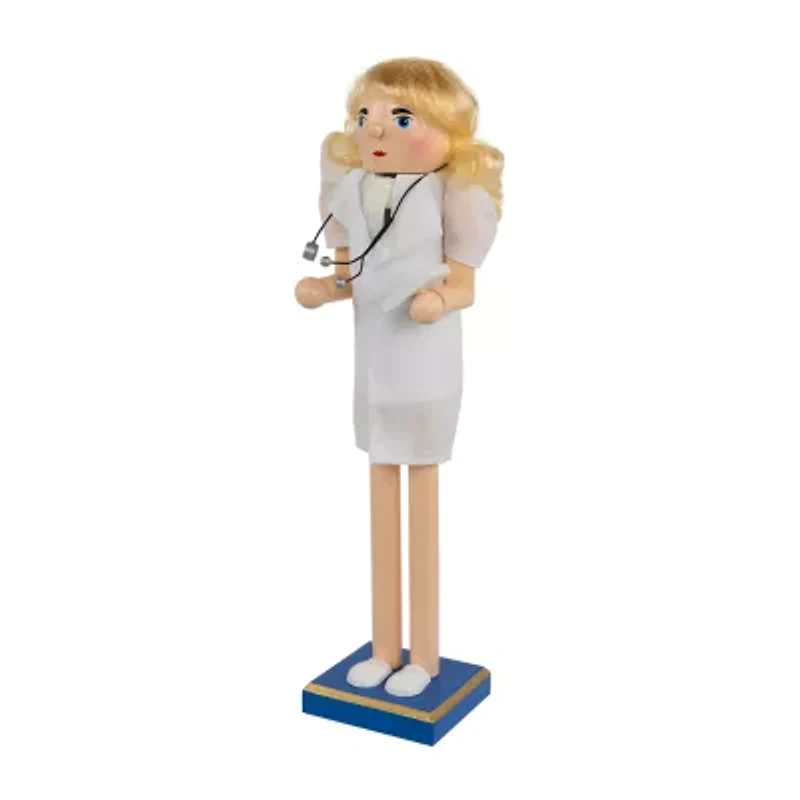 Northlight Nurse With Stethoscope Wooden - 15in Wood Christmas Nutcracker