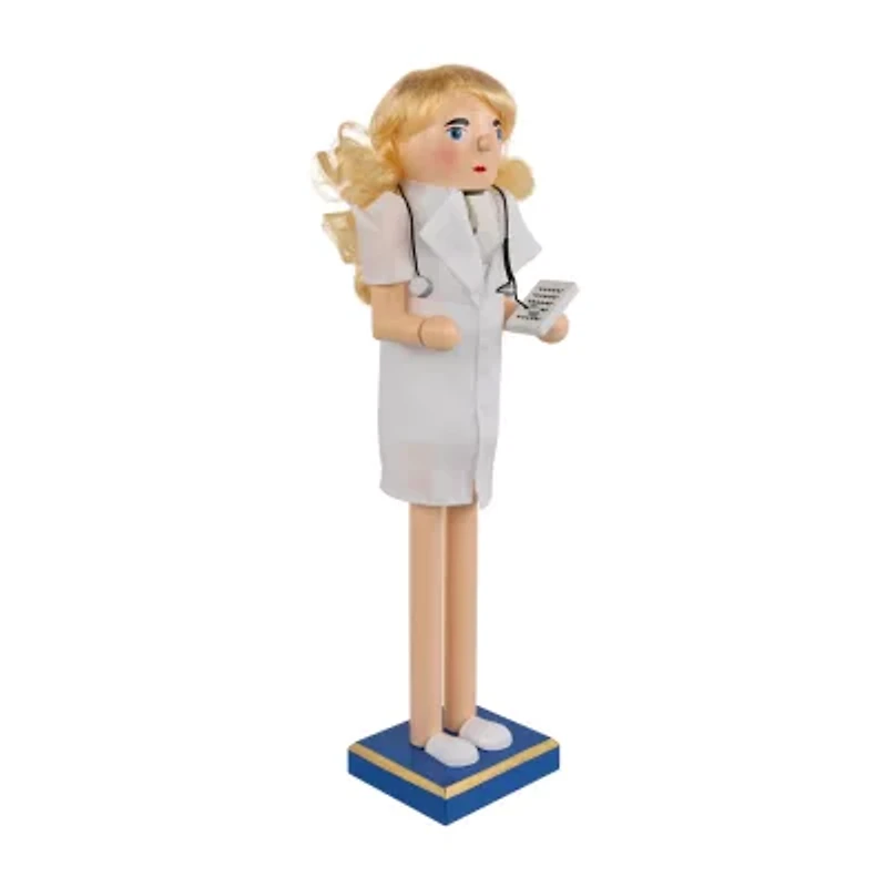 Northlight Nurse With Stethoscope Wooden - 15in Wood Christmas Nutcracker