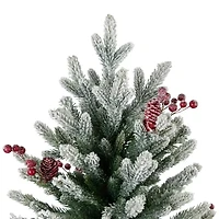 Northlight Real Touch™️ Potted Flocked Mini Fir Pine - 25in - Unlit 2 Foot Flocked Pine Christmas Tree