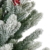 Northlight 25" Potted Flocked Mini Fir Pine 2 Foot Flocked Pine Christmas Tree