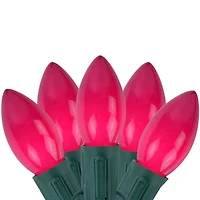 Northlight 25-Count Opaque Fuchsia Pink C9 24ft Green Wire String Lights