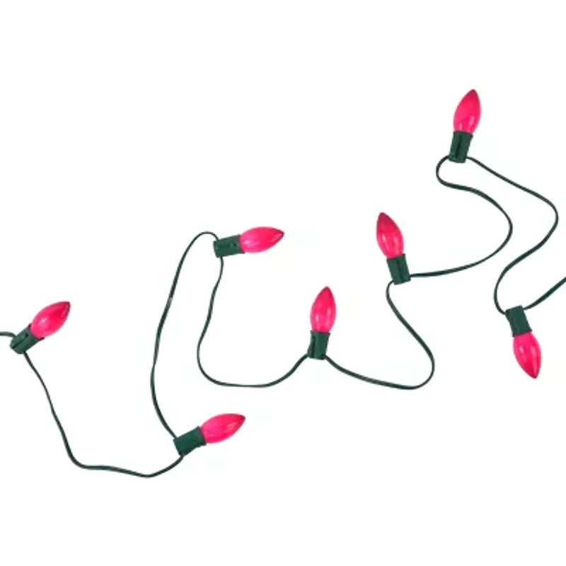 Northlight 25-Count Opaque Fuchsia Pink C9 24ft Green Wire String Lights