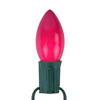 Northlight 25-Count Opaque Fuchsia Pink C9 24ft Green Wire String Lights