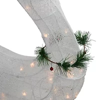 Northlight 51in Lighted White Reindeer With Sleigh Christmas Yard Art