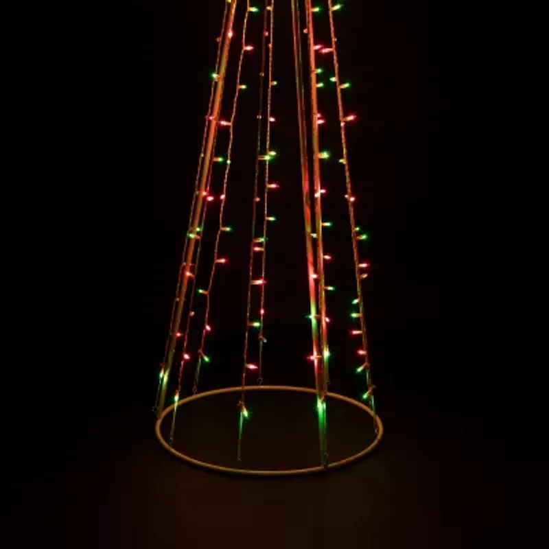 Northlight Lighted Cone Tree With Star- 6ft - Red And Green Lights Christmas Yard Art