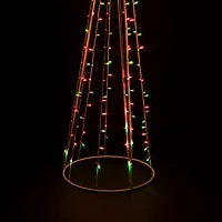 Northlight Lighted Cone Tree With Star- 6ft - Red And Green Lights Christmas Yard Art