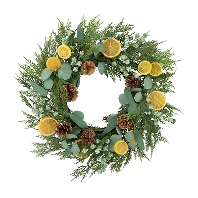 Northlight 22" Cypress Lemon And Eucalyptus Wreath