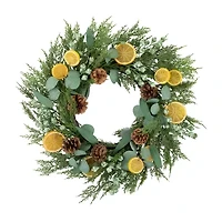 Northlight 22" Cypress Lemon And Eucalyptus Wreath