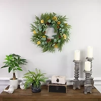 Northlight Real Touch™️ Cypress Lemon And Eucalyptus - 22in - Unlit Wreath