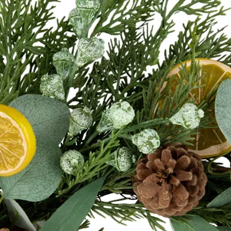 Northlight Real Touch™️ Cypress Lemon And Eucalyptus - 22in - Unlit Wreath