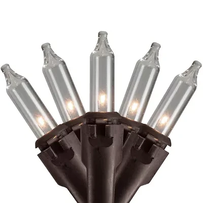 Northlight 300-Count Clear Mini 149.6ft Brown Wire String Lights