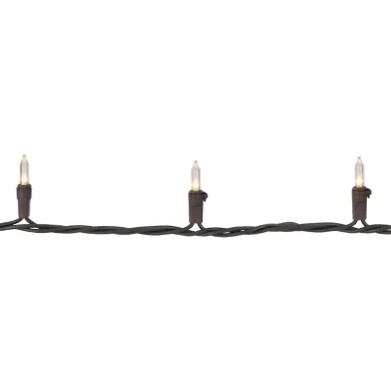 Northlight 300-Count Clear Mini 149.6ft Brown Wire String Lights