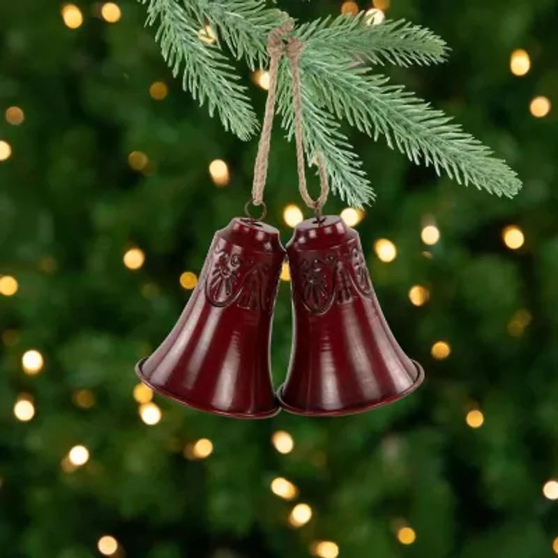 Northlight Embossed Bell - 6in - Burgundy - Set Of 2 Christmas Ornament