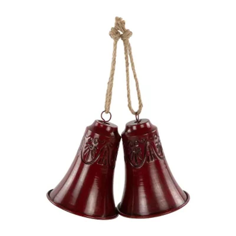 Northlight Embossed Bell - 6in - Burgundy - Set Of 2 Christmas Ornament