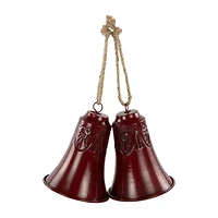 Northlight Embossed Bell - 6in - Burgundy - Set Of 2 Christmas Ornament