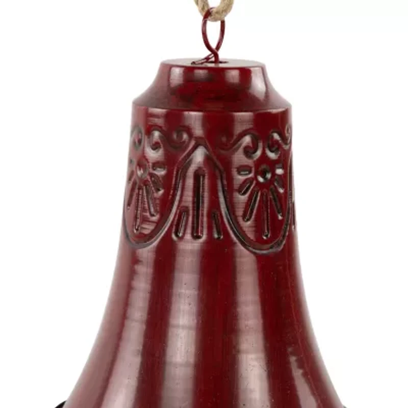 Northlight Embossed Bell - 6in - Burgundy - Set Of 2 Christmas Ornament