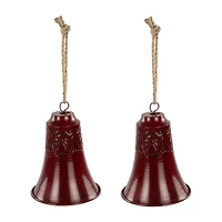 Northlight Embossed Bell - 6in - Burgundy - Set Of 2 Christmas Ornament