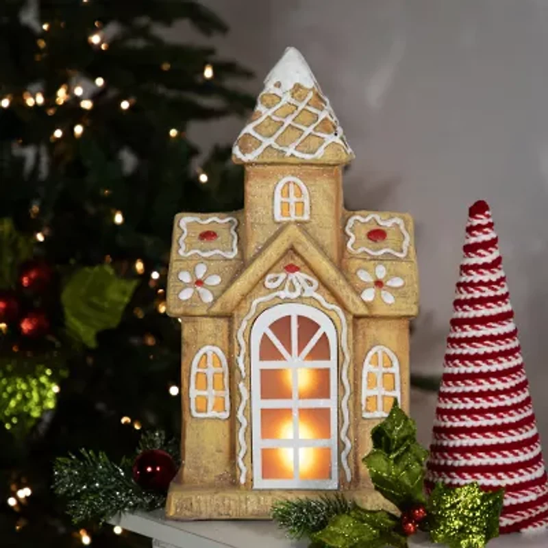 Northlight Led Lighted Gingerbread House With Icing Accents - 16in Gingerbread House