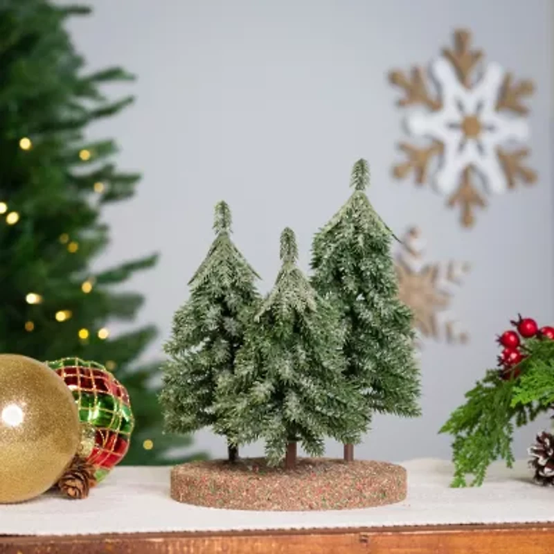 Northlight Icy Downswept Pine - 8in - Unlit 1 Foot Pine Christmas Tree