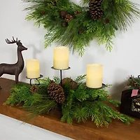 Northlight 30"Jingle Bell And Pine Cones Pillar Candle Holder