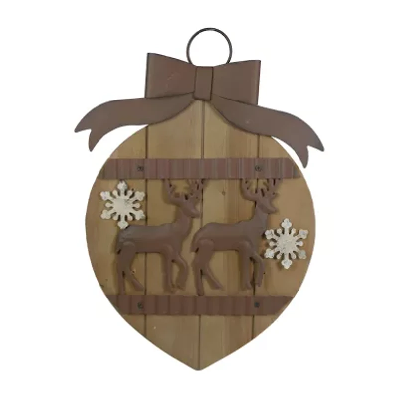 Northlight Rustic Reindeer Ornament - 17.5in Wall Sign