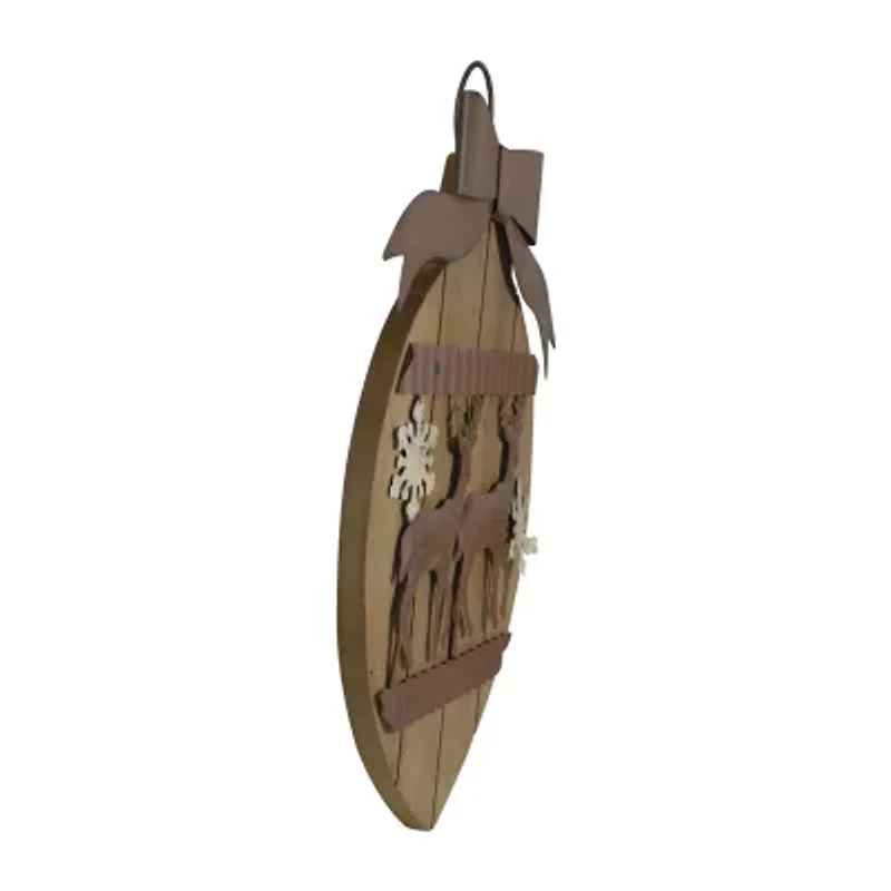 Northlight Rustic Reindeer Ornament - 17.5in Wall Sign