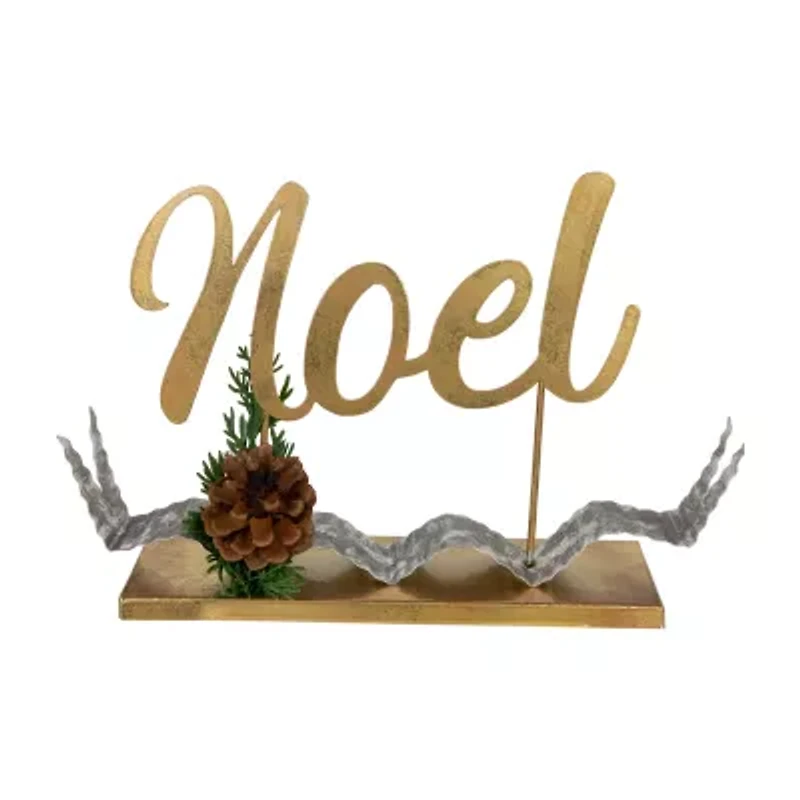 Northlight Pine Foliage And Pine Cone "Noel" - 11in Christmas Tabletop Decor