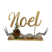 Northlight Pine Foliage And Pine Cone "Noel" - 11in Christmas Tabletop Decor