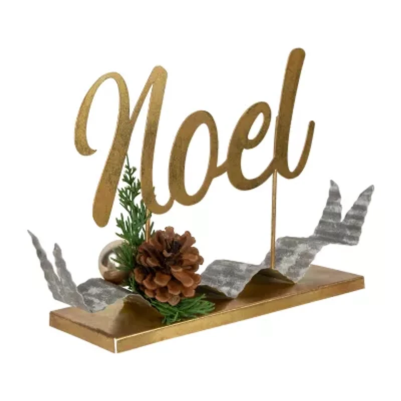 Northlight Pine Foliage And Pine Cone "Noel" - 11in Christmas Tabletop Decor