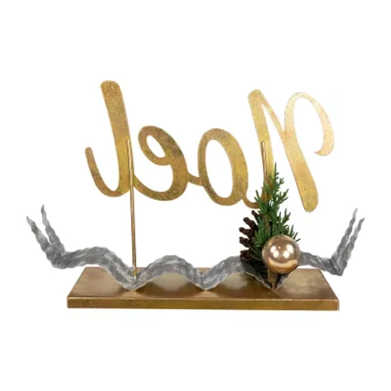 Northlight Pine Foliage And Pine Cone "Noel" - 11in Christmas Tabletop Decor