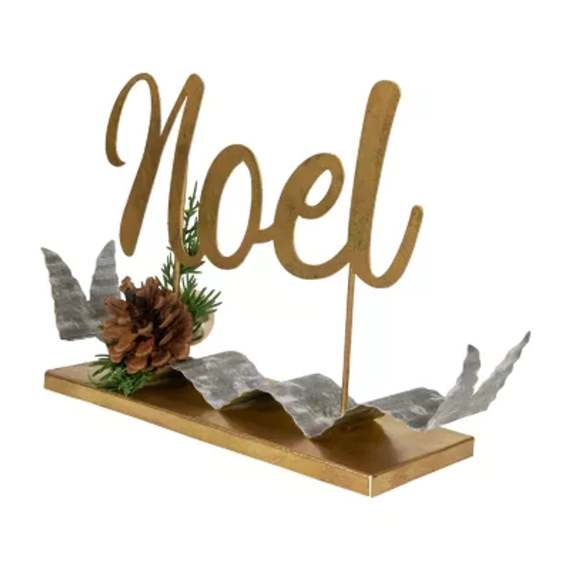 Northlight Pine Foliage And Pine Cone "Noel" - 11in Christmas Tabletop Decor