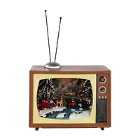 Northlight Led Lighted Animated Musical Tv With Ice Skating Scene Display - 9.25in Plays Music Christmas Tabletop Decor
