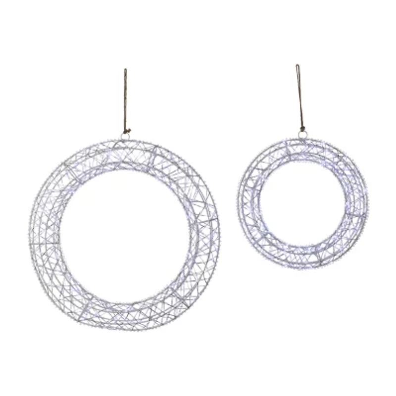 Northlight Led Lighted - 18in - Set Of 2 - Cool White Lights Christmas Window Decor