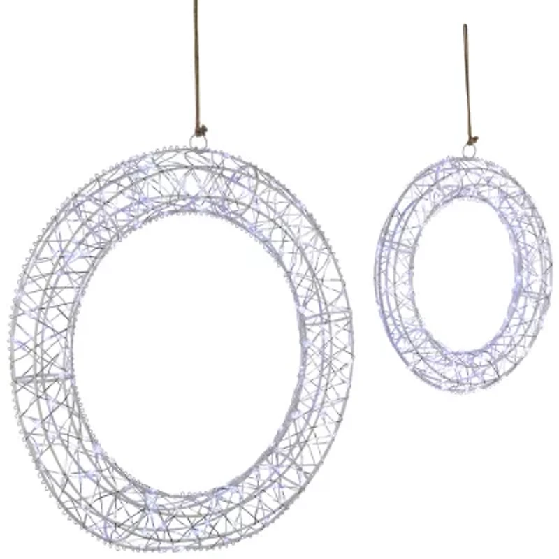 Northlight Led Lighted - 18in - Set Of 2 - Cool White Lights Christmas Window Decor