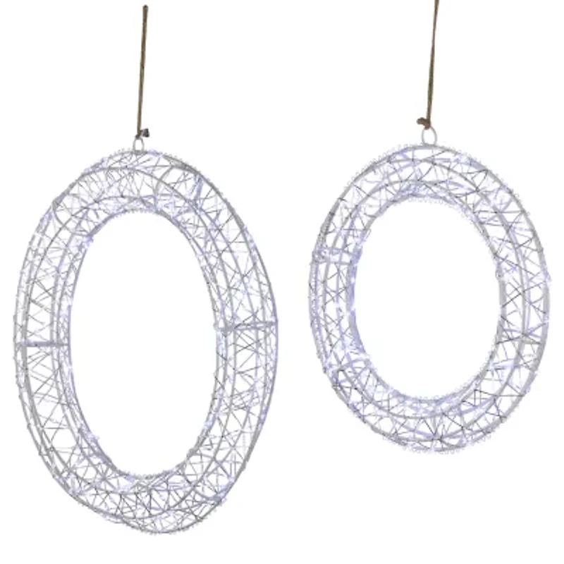 Northlight Led Lighted - 18in - Set Of 2 - Cool White Lights Christmas Window Decor