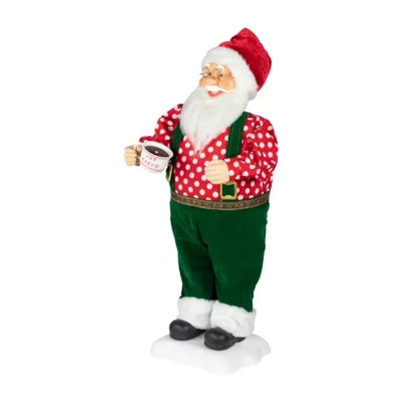 Northlight 24in Animated And Musical Claus With Hot Cocoa Christmas Figurine