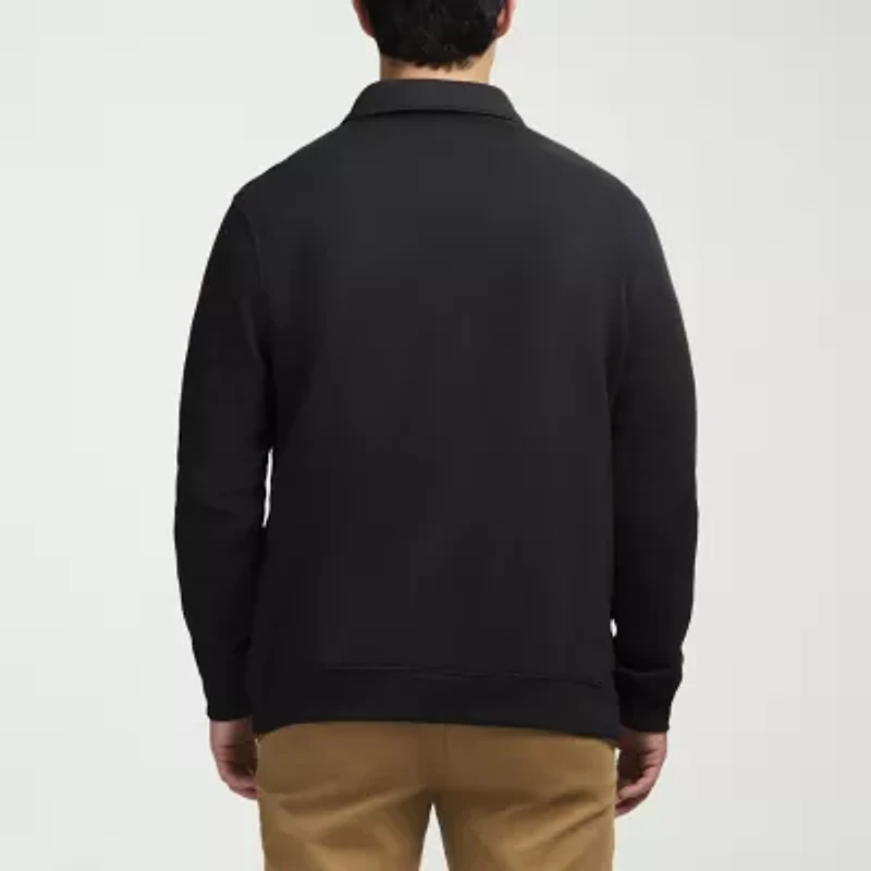 IZOD Lux Fleece Mens Regular Fit Long Sleeve Polo Shirt