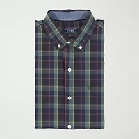 IZOD Performance Comfort Tartan Mens Long Sleeve Classic Fit Stretch Fabric Button-Down Shirt