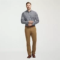 IZOD Performance Comfort Tartan Mens Long Sleeve Classic Fit Stretch Fabric Button-Down Shirt