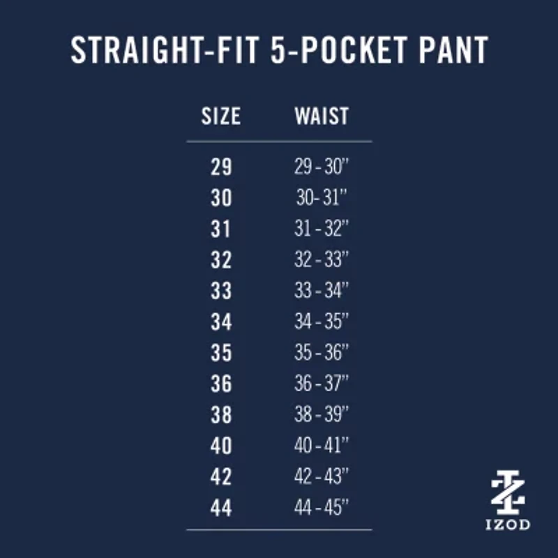 IZOD Saltwater Stretch Sateen 5 Pocket Mens Regular Fit Flat Front Pant