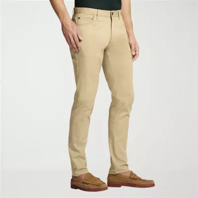 IZOD Saltwater Stretch Sateen 5 Pocket Mens Regular Fit Flat Front Pant