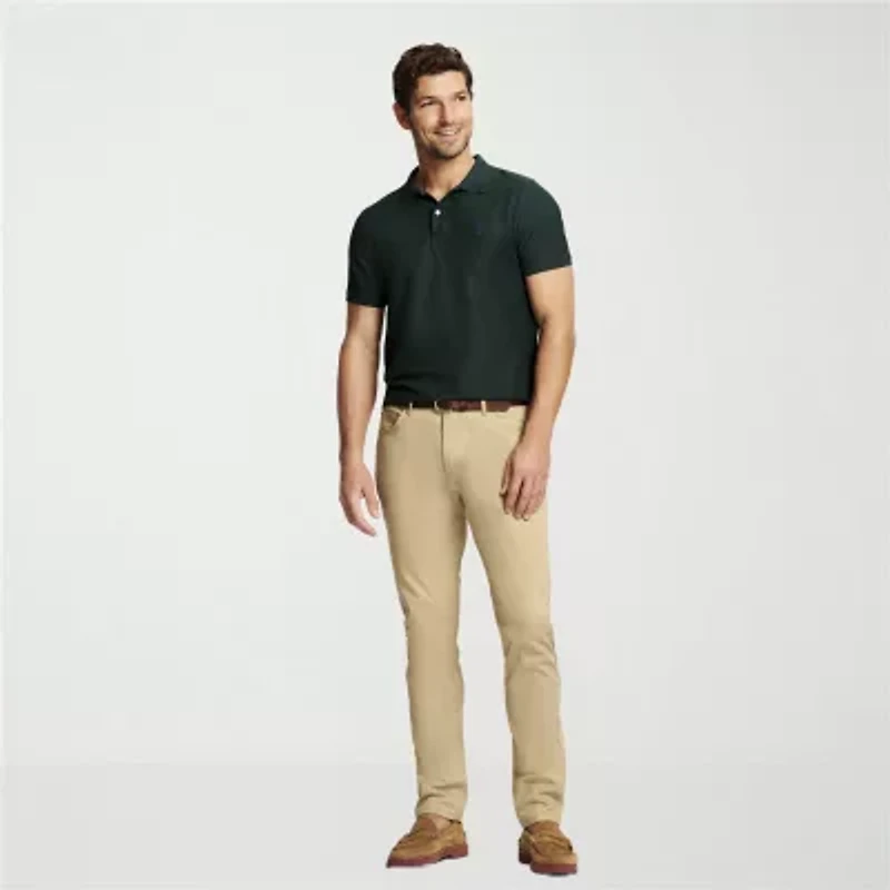 IZOD Saltwater Stretch Sateen 5 Pocket Mens Regular Fit Flat Front Pant